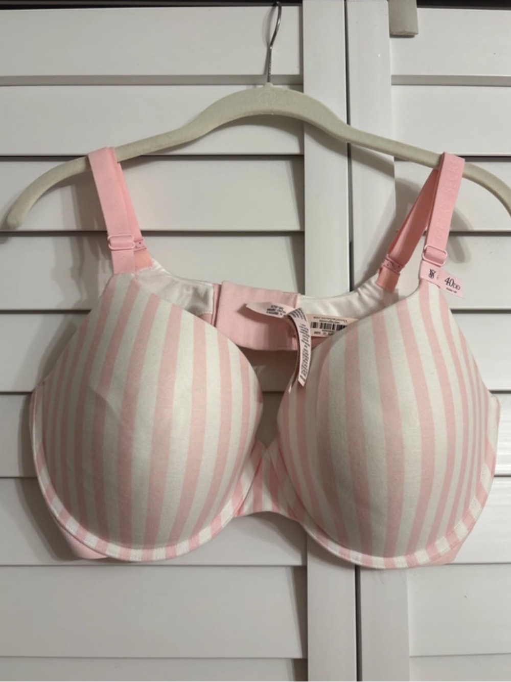 Victoria's Secret Pink & White Striped T-Shirt Bra